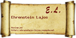 Ehrenstein Lajos névjegykártya